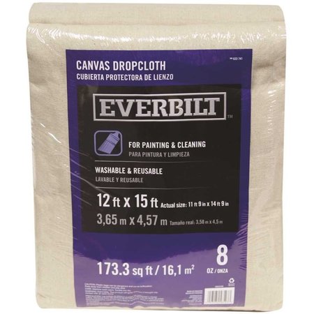 EVERBILT 12 ft. x 15 ft. 8 oz. Heavyweight Canvas Drop Cloth 58523/3HD